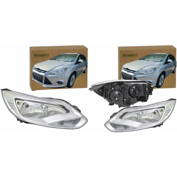 FORD FOCUS 2011-2014 REFLEKTOR LAMPA PRZEDNIA LEWA PRAWA SILVER SREBRNY