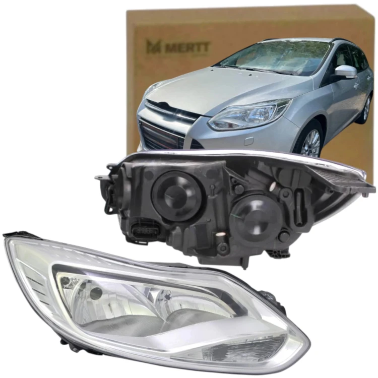FORD FOCUS 2011-2014 REFLEKTOR LAMPA PRZEDNIA LEWA PRAWA SILVER SREBRNY
