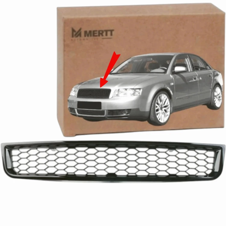AUDI A4 B6 MAŁYSZ 2000-2004 ATRAPA GRILL PRZEDNIA CZARNY połysk RS LOOK