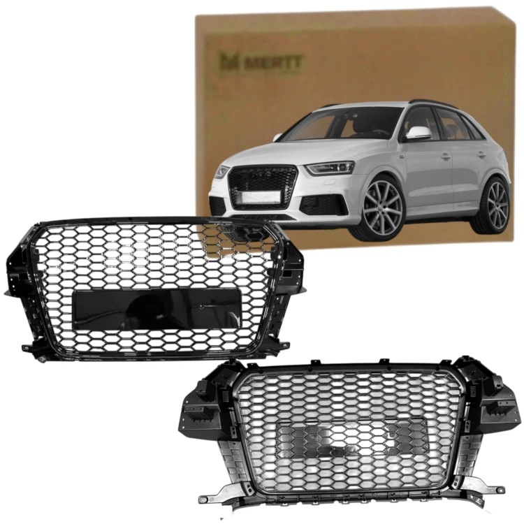 ATRAPA KRATKA CHŁODNICY GRILL S-LINE BLACK CZARNA AUDI Q3 2012-2015 RS LOOK
