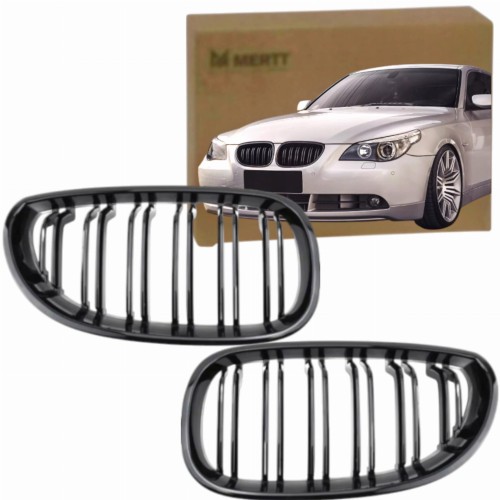 BMW E60 E61 2003-2010 M LOOK Grill Atrapa Nerki Pakiet Kratka Połysk Czarna
