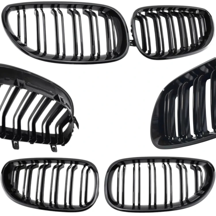 BMW E60 E61 2003-2010 M LOOK Grill Atrapa Nerki Pakiet Kratka Połysk Czarna