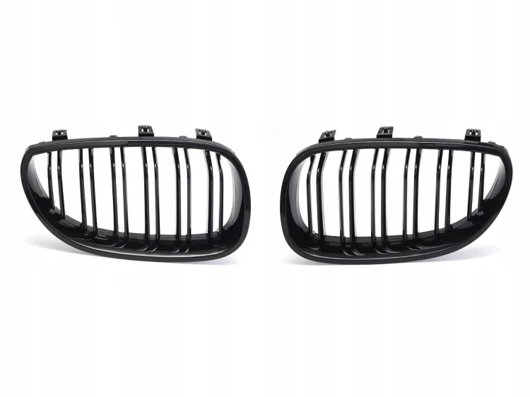 BMW E60 E61 2003-2010 M LOOK Grill Atrapa Nerki Pakiet Kratka Połysk Czarna