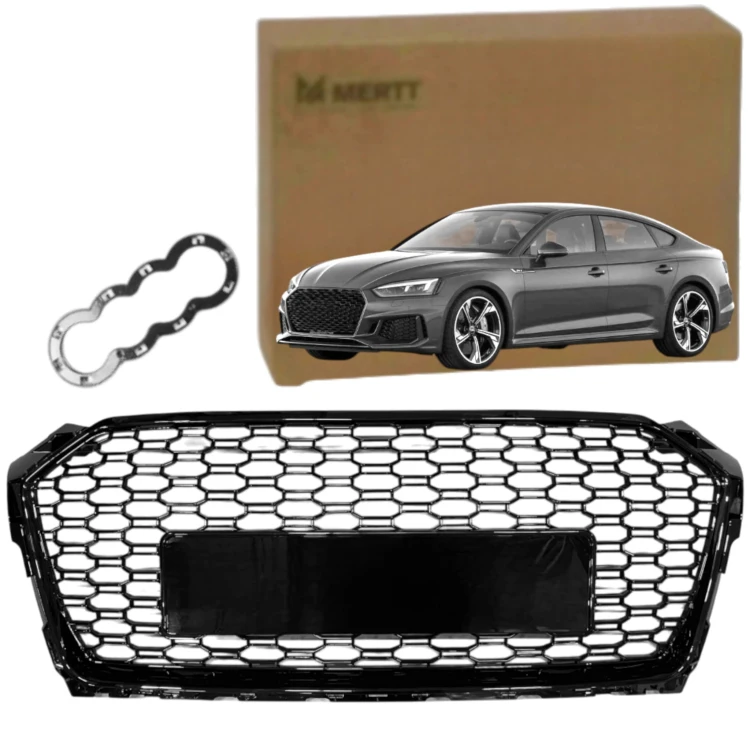 ATRAPA CHŁODNICY GRILL RS LOOK PRZÓD CZARNA PLASTER MIODU AUDI A5 2016-2020