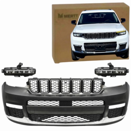 ZDERZAK PRZEDNI KOMPLETNY bez PDC + HALOGENY LED JEEP GRAND CHEROKEE WL 202