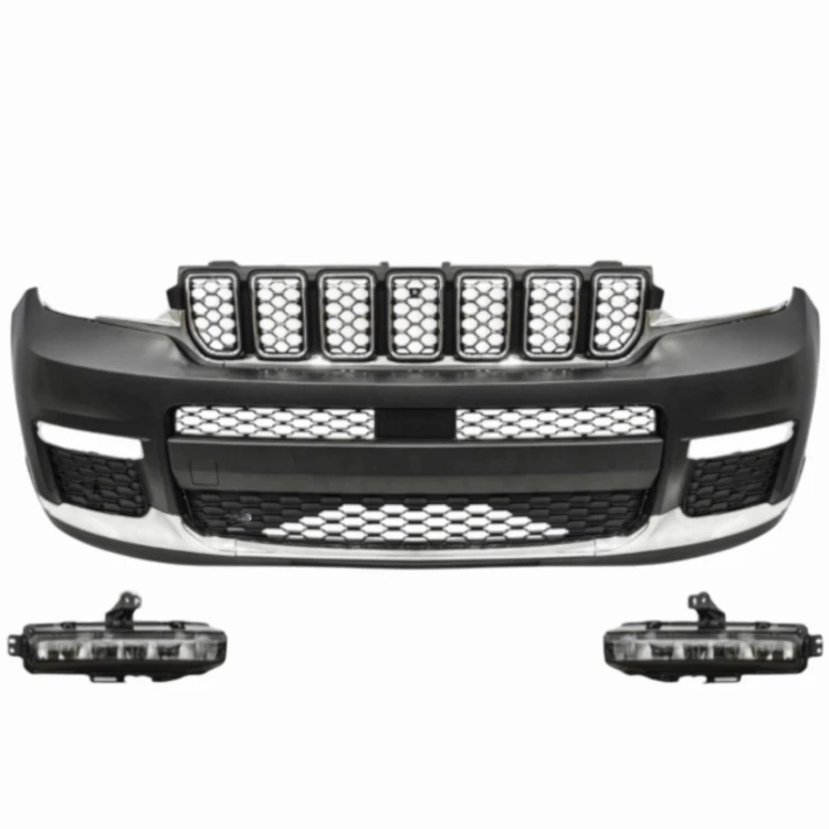 ZDERZAK PRZEDNI KOMPLETNY bez PDC + HALOGENY LED JEEP GRAND CHEROKEE WL 202