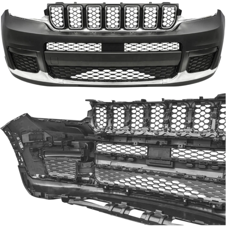 ZDERZAK KOMPLETNY PRZEDNI ATRAPY KRATKI CHROM JEEP GRAND CHEROKEE WL 2021+