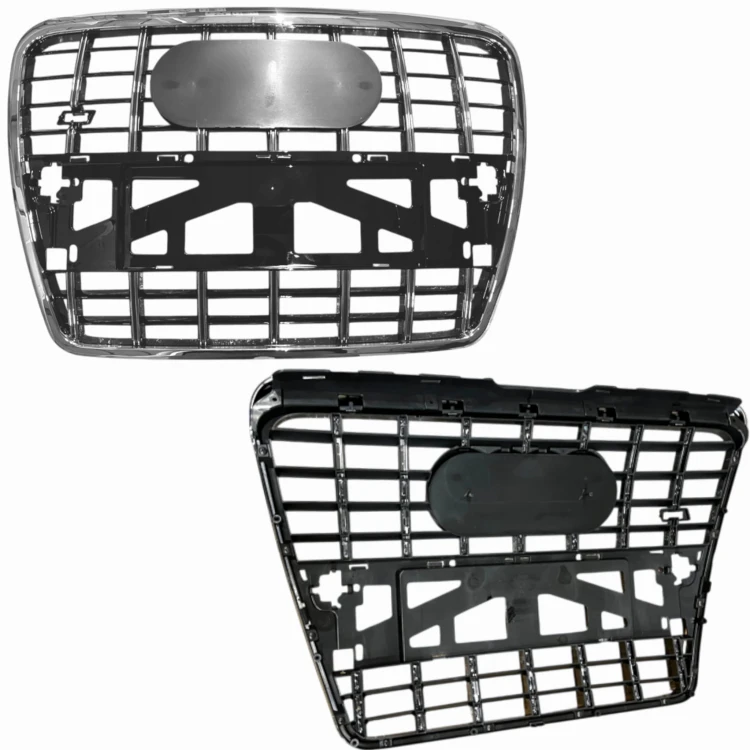AUDI A6 C6 2004-2011 ATRAPA CHŁODNICY GRILL KRATKA CZARNY POŁYSK RAMA CHROM