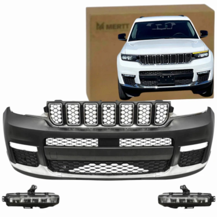JEEP GRAND CHEROKEE WL 2021- ZDERZAK PRZEDNI KOMPLETNY bez PDC + HALOGENY L