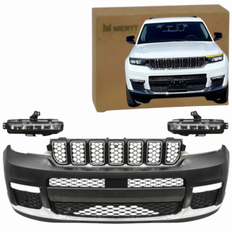 JEEP GRAND CHEROKEE WL 2021- ZDERZAK PRZEDNI KOMPLETNY bez PDC + HALOGENY L