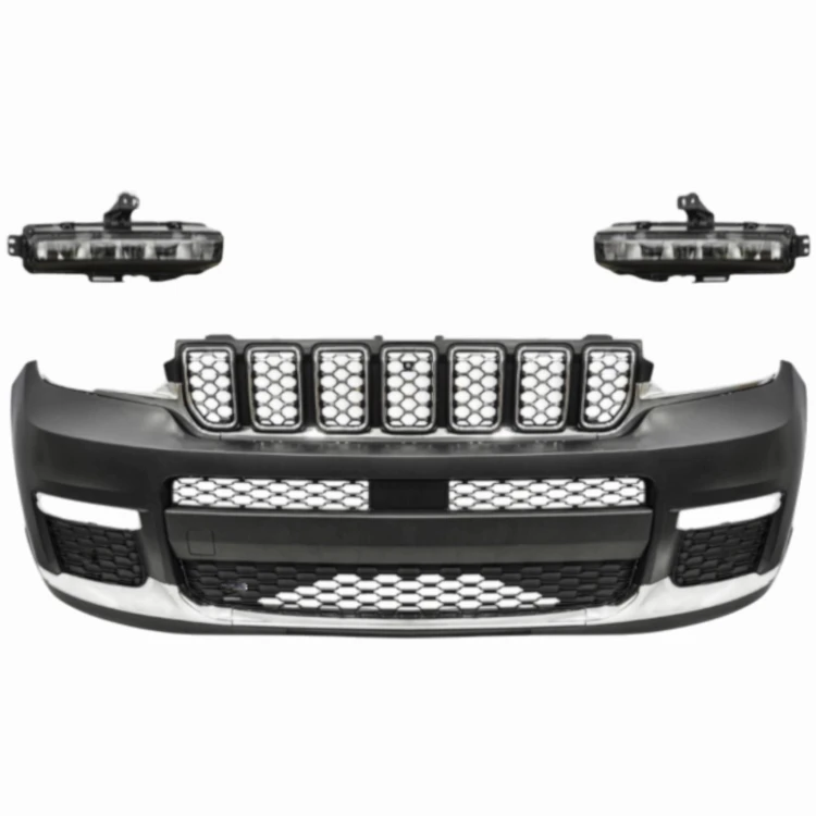 JEEP GRAND CHEROKEE WL 2021- ZDERZAK PRZEDNI KOMPLETNY bez PDC + HALOGENY L
