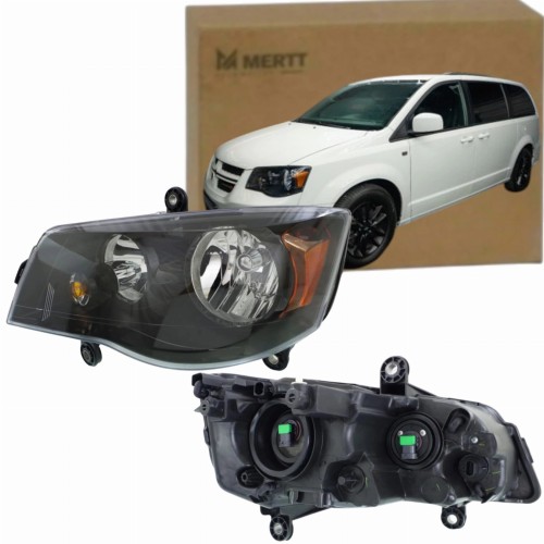 REFLEKTOR LAMPA PRZÓD CZARNY LEWY 68206501AA DODGE GRAND CARAVAN 2008-2016