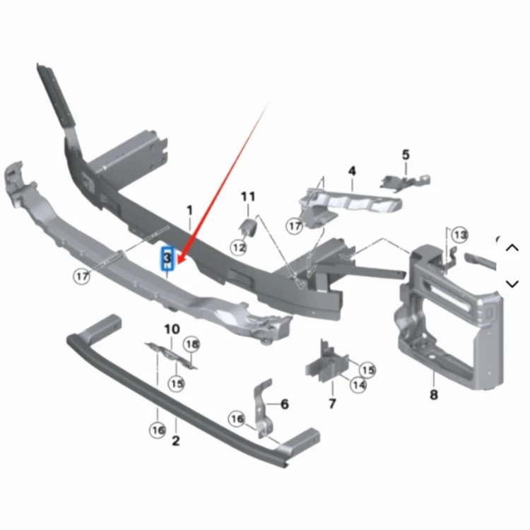 ABSORBER odbojnik ZDERZAKA PRZEDNIEGO BMW G05 2018- M PAKIET 51118069212