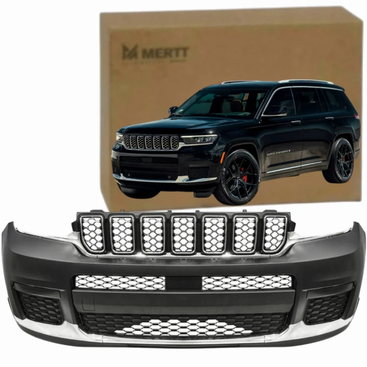 JEEP GRAND CHEROKEE WL 2021+ ZDERZAK KOMPLETNY PRZEDNI ATRAPY KRATKI CHROM