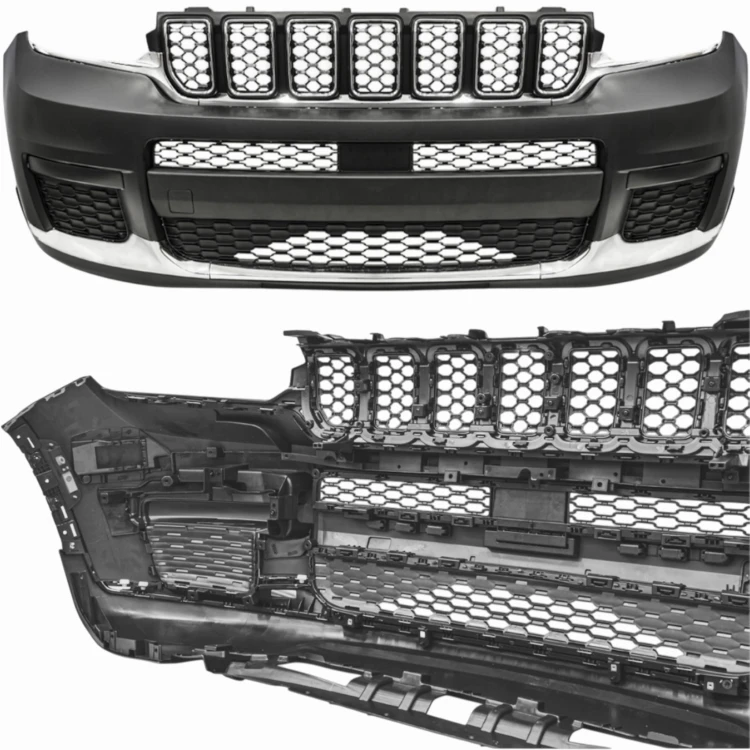 JEEP GRAND CHEROKEE WL 2021+ ZDERZAK KOMPLETNY PRZEDNI ATRAPY KRATKI CHROM