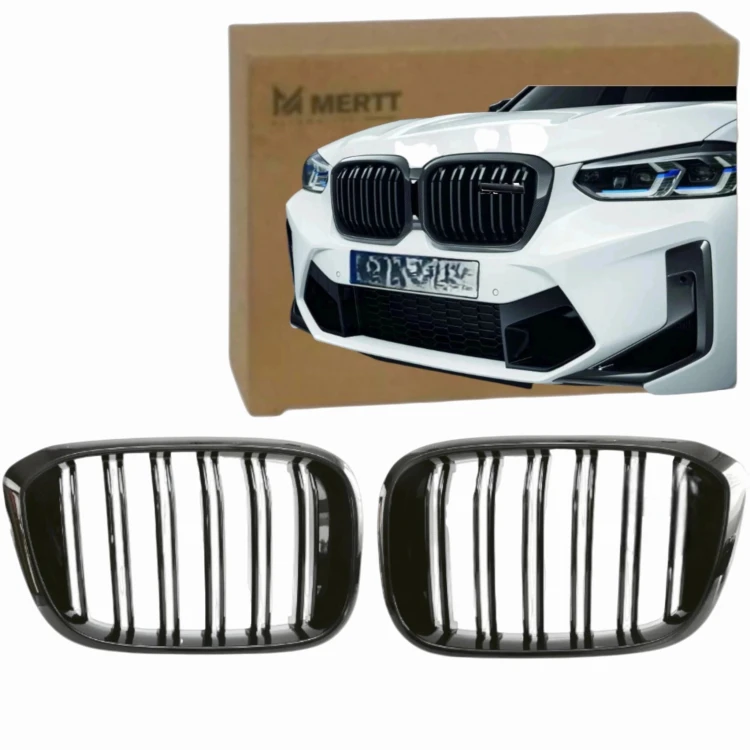 Nerki Grill Atrapa chłodnicy przedni Czarny Połysk 2szt BMW X3 G01 X4 G02
