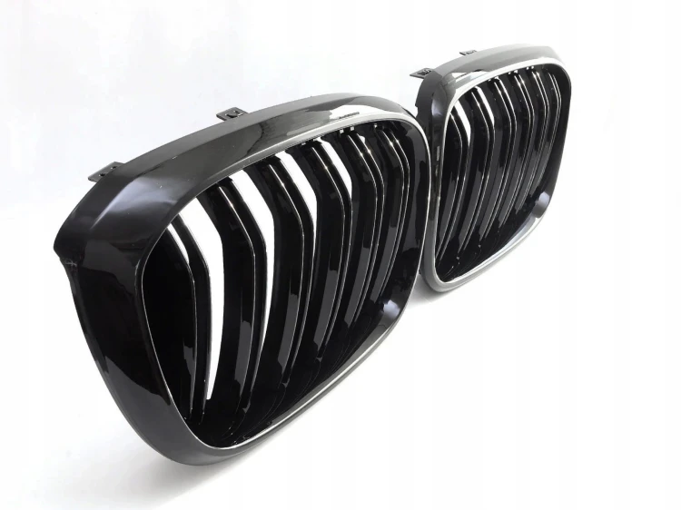 Nerki Grill Atrapa chłodnicy przedni Czarny Połysk 2szt BMW X3 G01 X4 G02