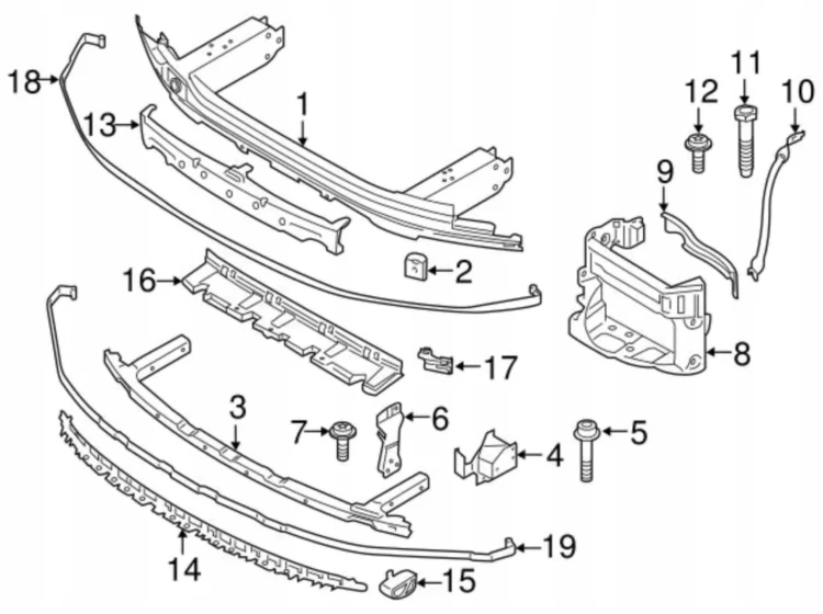 UCHWYT CHŁODNIC ADAPTER WSPORNIK MOCOWANIE LEWY 51117357215 BMW 7 G11 G30