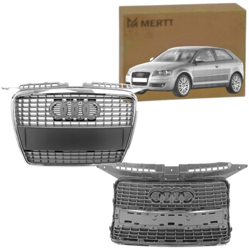 ATRAPA GRILL CHROM PRZÓD 8P4853651A SREBRNA POŁYSK AUDI A3 8P 2005-2008