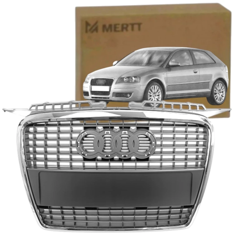 ATRAPA GRILL CHROM PRZÓD 8P4853651A SREBRNA POŁYSK AUDI A3 8P 2005-2008