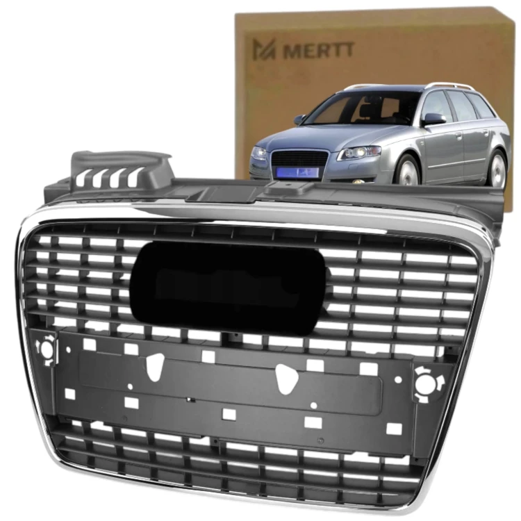 ATRAPA ŚRODKOWA GRILL CHROM NOWA POŁYSK SREBRNA RAMKA AUDI A4 B7 2004-2007