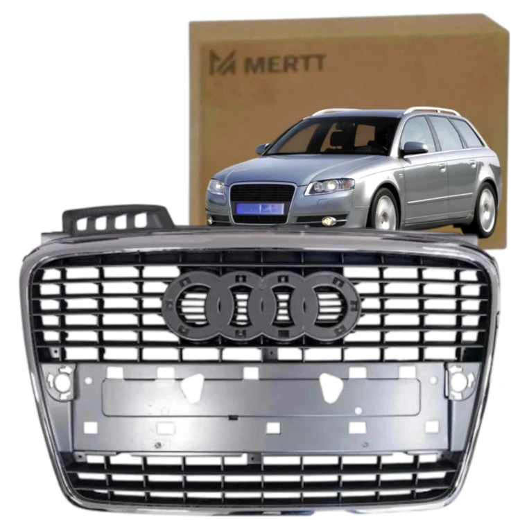 ATRAPA ŚRODKOWA GRILL CHROM NOWA POŁYSK SREBRNA RAMKA AUDI A4 B7 2004-2007