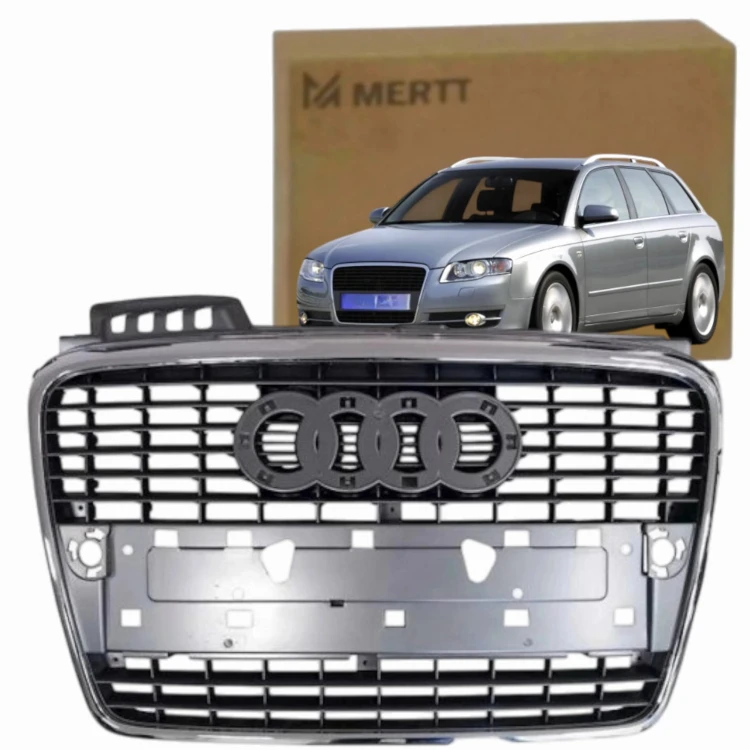 ATRAPA ŚRODKOWA GRILL CHROM NOWA POŁYSK SREBRNA AUDI A4 B7 2004-2007 RAMKA