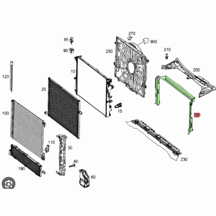 KIEROWNICA KANAŁ POWIETRZA DOLNA MERCEDES C238 W213 X253 C253 A2535050530