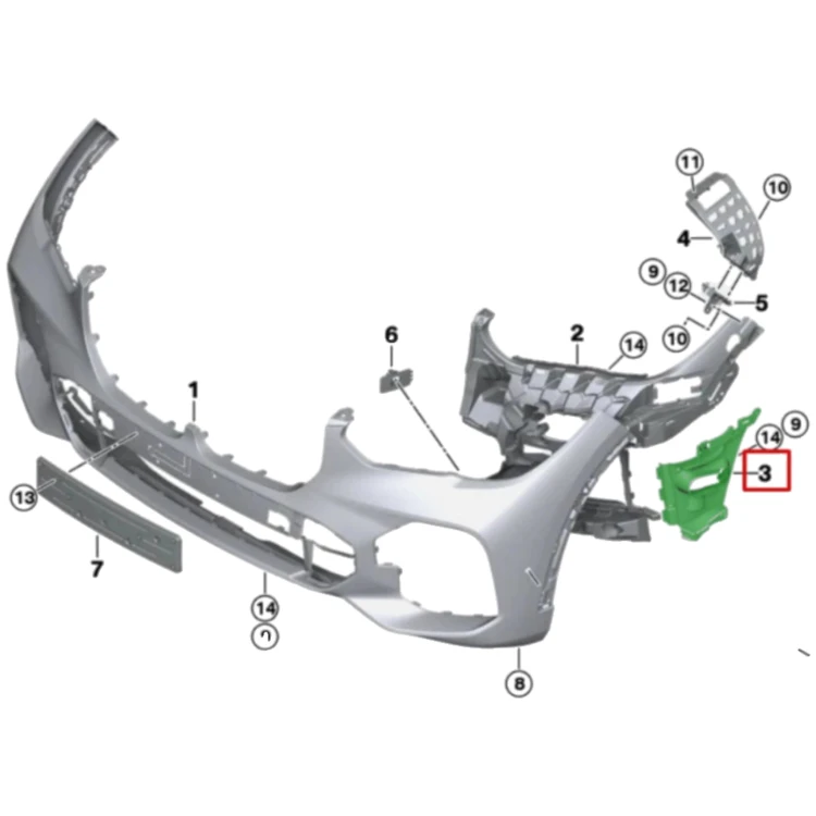 KANAŁ WLOT KIEROWNICA POWIETRZA LEWA 51118089501 BMW X5 G05 2017- M-PAKIET