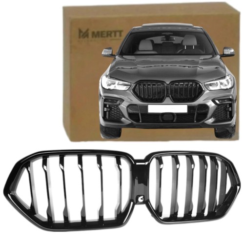 atrapa CHŁODNICY zderzaka przód NERKI GRILL CZARNE POŁYSK BMW G06 LCI 2023+