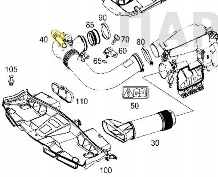 MERCEDES W209 W203 W211 M271 A2710901429 PRZEWÓD RURA DOLOT POWIETRZA ODMY