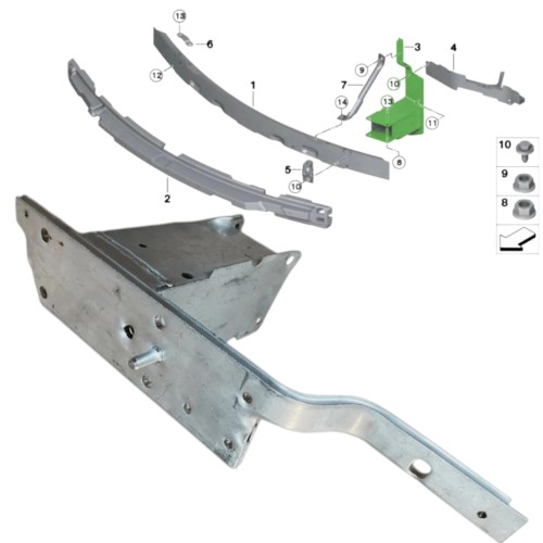 BMW X5 F15 X6 F16 51647294508 2013- PRAWA STERFA zgniotu wzmocnienie belki