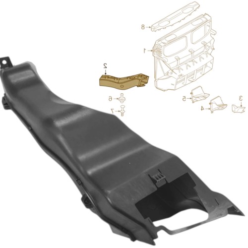 BMW X5 F15 F16 2013- WLOT KANAŁ POWIETRZA NA TARCZE TUNEL LEWY 51747343803
