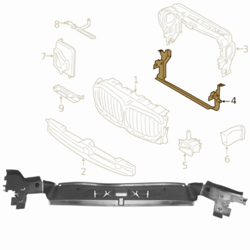 KANAŁ WLOT KIEROWNICA POWIETRZA DOLNA 51747421678 BMW X5 X6 G05 G06 G07 18-