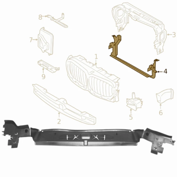 KANAŁ WLOT KIEROWNICA POWIETRZA DOLNA 51747421678 BMW X5 X6 G05 G06 G07 18-