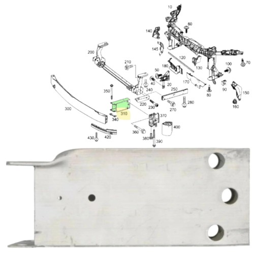 STREFA ZGNIOTU SZTYCA lewa 2466200195 MERCEDES C117 W156 W246 W176