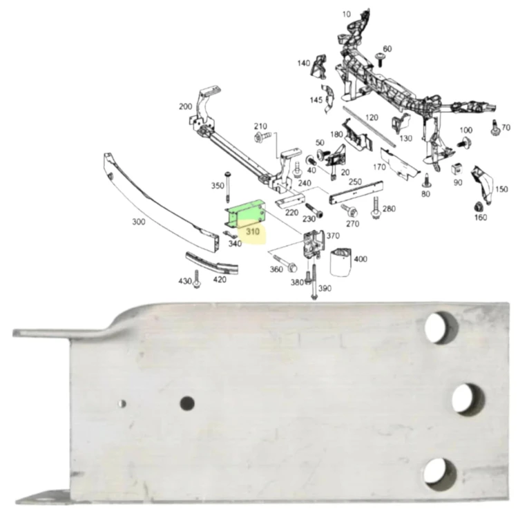 STREFA ZGNIOTU SZTYCA lewa 2466200195 MERCEDES C117 W156 W246 W176