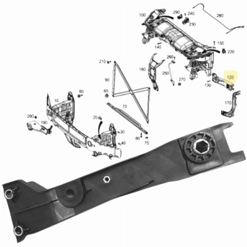 RAMKA LAMPY OKULAR MOCOWANIE CHWYT A1676201401 LEWY MERCEDES GLE 167 2019-