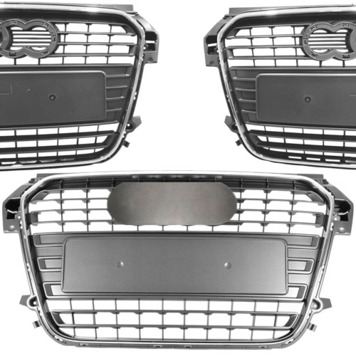 PRZEDLIFT ATRAPA CHŁODNICY GRILL SZARY RAMKA CHROM AUDI A1 8X 2010-2015