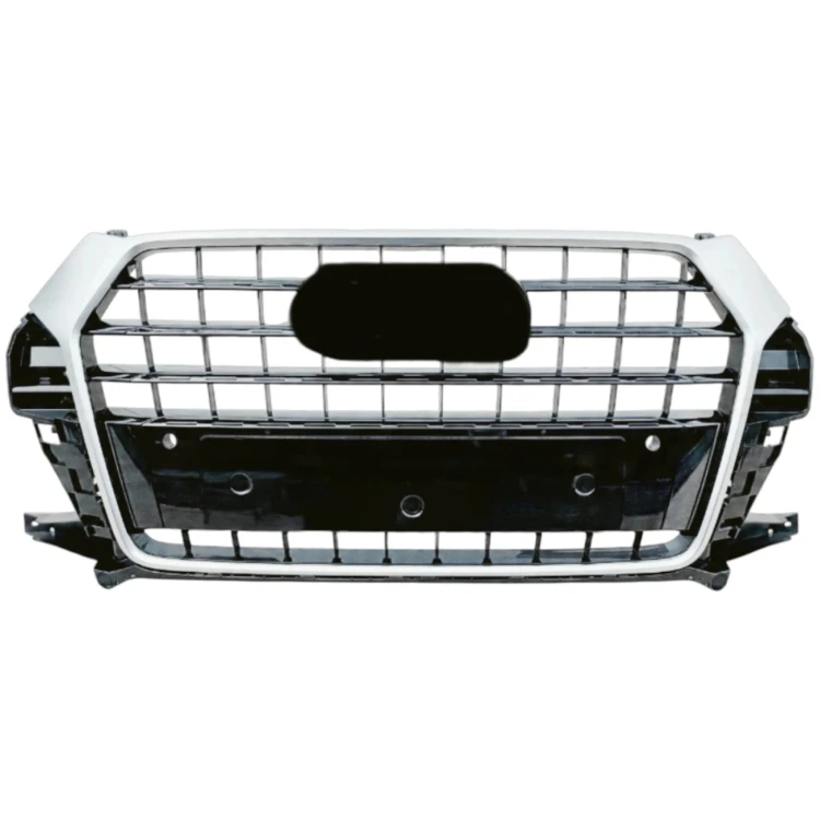 ATRAPA PRZEDNIA GRILL SREBRNA ŚRODKOWA Z RAMKĄ CHROM AUDI Q3 2015-2018