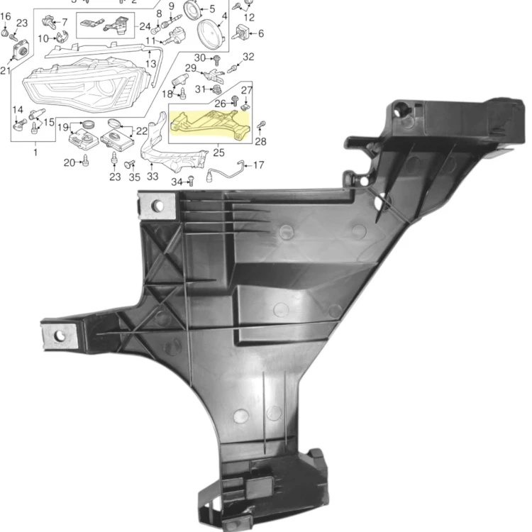 AUDI A4 B8 A5 8T LIFT 11-15 ŚLIZG PRAWY uchwyt mocowanie lampy reflektora