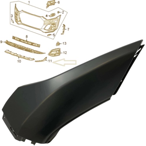 SPOILER PRAWY dokładka zderzaka narożnik AUDI Q5 II FYT 2020+ LIFT S-Line