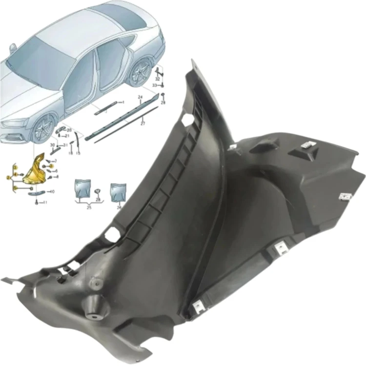 AUDI A5 8W6 2015-2019 SPOJLER NADKOLA ZAKOLE LEWY PRZÓD 8W6853887M