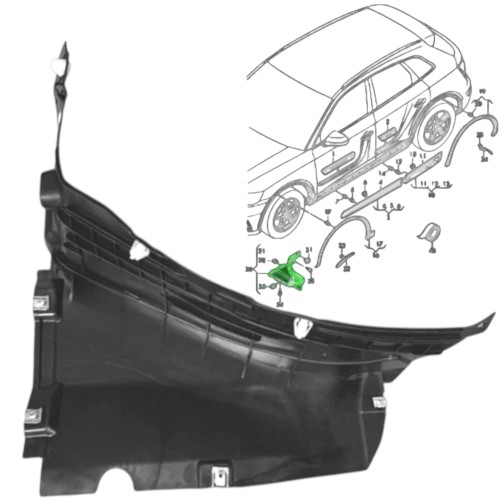 SPOILER LEWY NADKOLA PRZÓD POD ZDERZAK 80A853887C AUDI Q5 80A 2016-2020