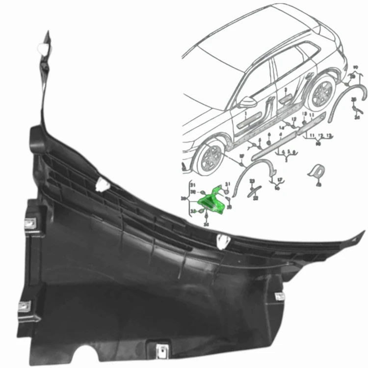 AUDI Q5 80A 2016-2020 SPOILER LEWY NADKOLA PRZEDNIEGO POD ZDERZAK 80A853887