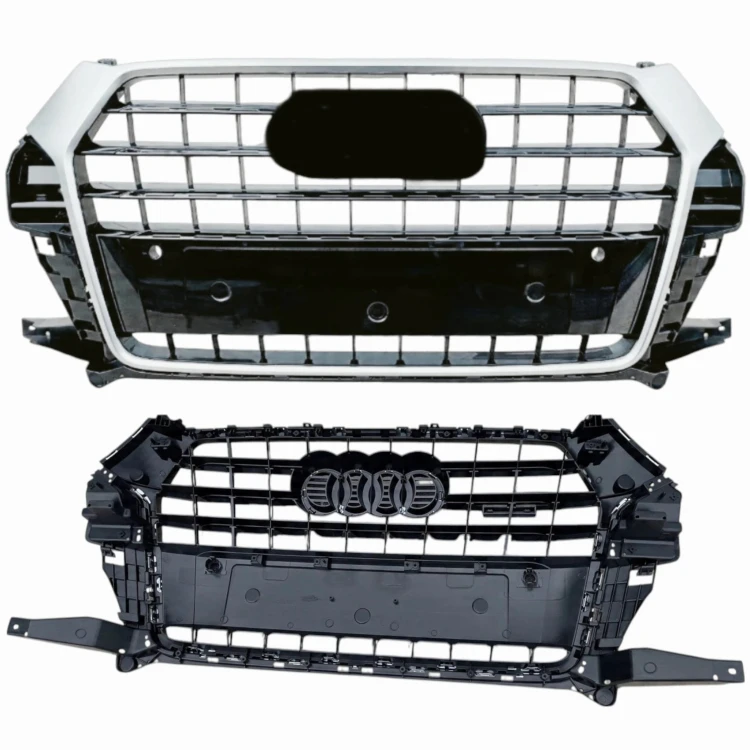 AUDI Q3 2015-2018 ATRAPA PRZEDNIA GRILL SREBRNA ŚRODKOWA Z RAMKĄ CHROM