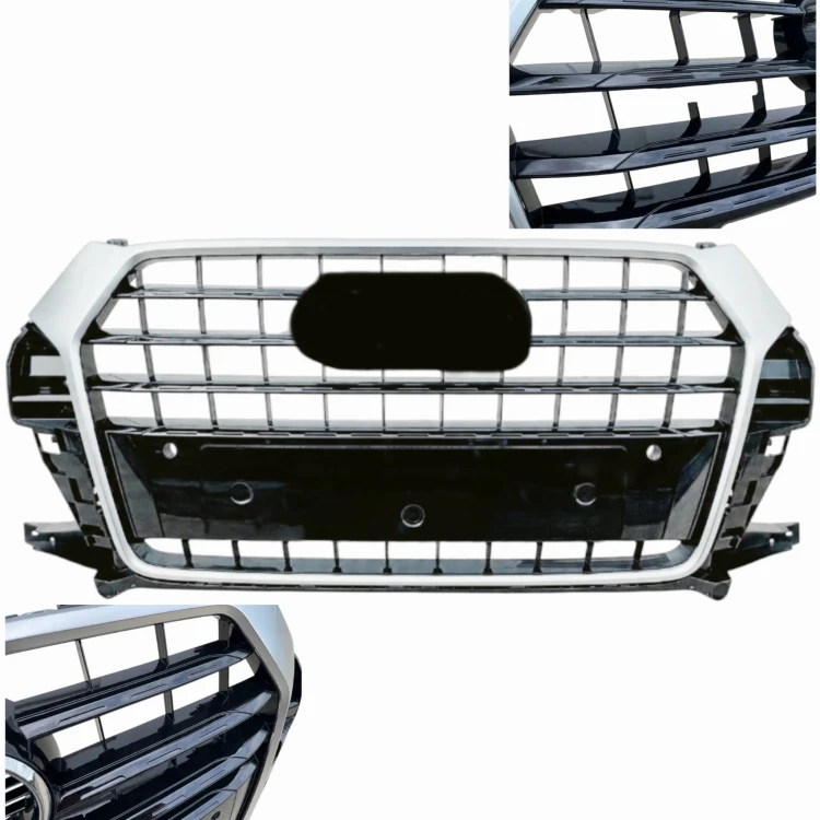AUDI Q3 2015-2018 ATRAPA PRZEDNIA GRILL SREBRNA ŚRODKOWA Z RAMKĄ CHROM