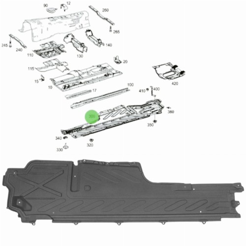MERCEDES GLC X253 C253 2015-2019 OSŁONA płyta PODWOZIA PRAWA A2536800207