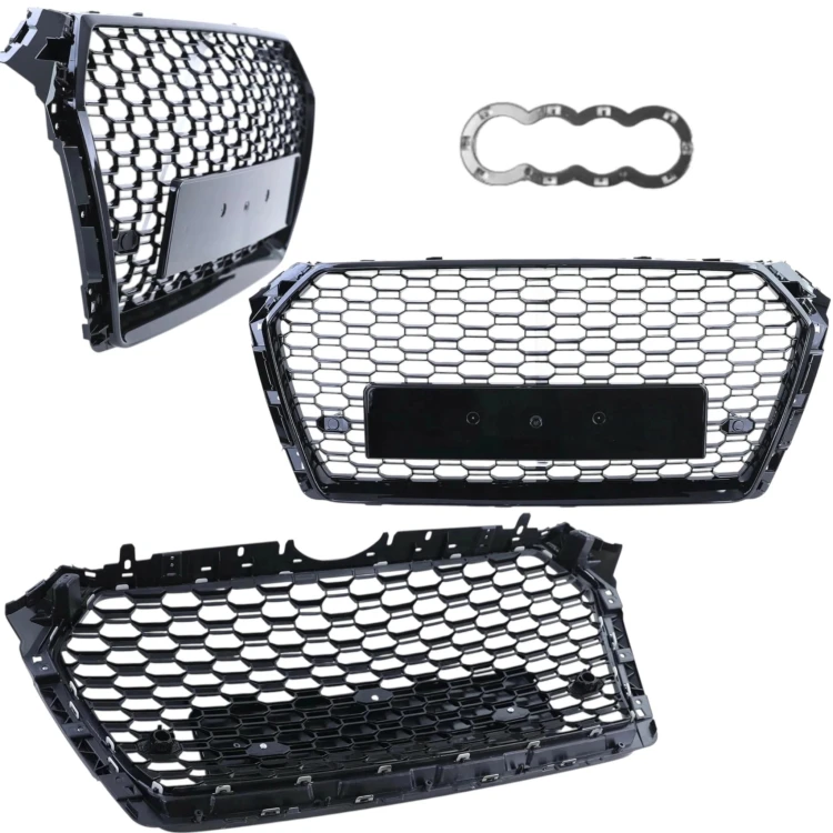 Atrapa zderzaka grill AUDI A4 B9 15-19r RS LOOK BLACK PDC PLASTER MIODU