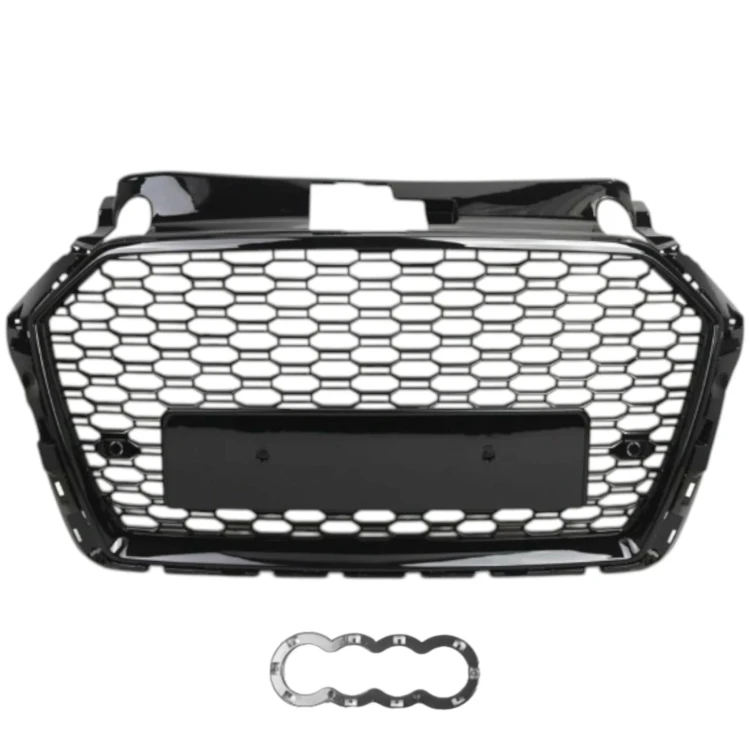 Atrapa zderzaka grill AUDI A3 8V Lift 16-20R RS LOOK PDC CZARNY POŁYSK